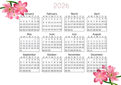 Crimson Flag Flower- 6 Hole Punched- A5 Planner Inserts - Pack of 40