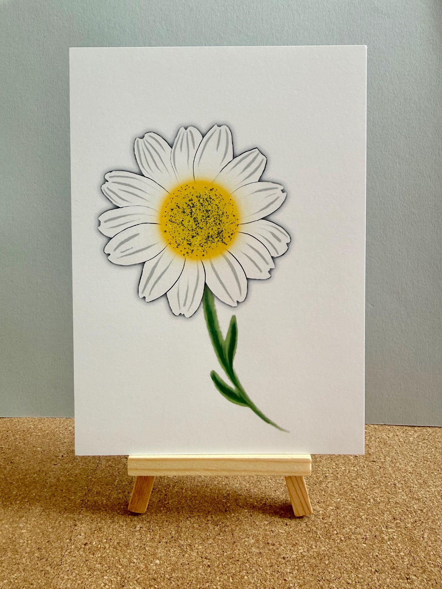 Daisy Floral Art Print – Matte Cardstock Wall Art | Bedroom, Nursery & Living Room Decor | Ready-to-Frame Artwork