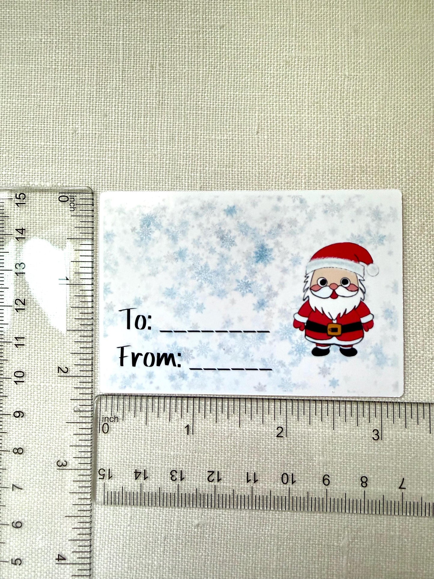Santa Christmas gift tags with sticker backing - pack of 6