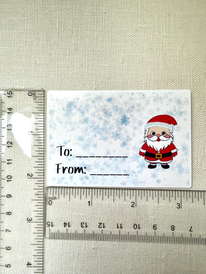 Santa Christmas gift tags with sticker backing - pack of 6