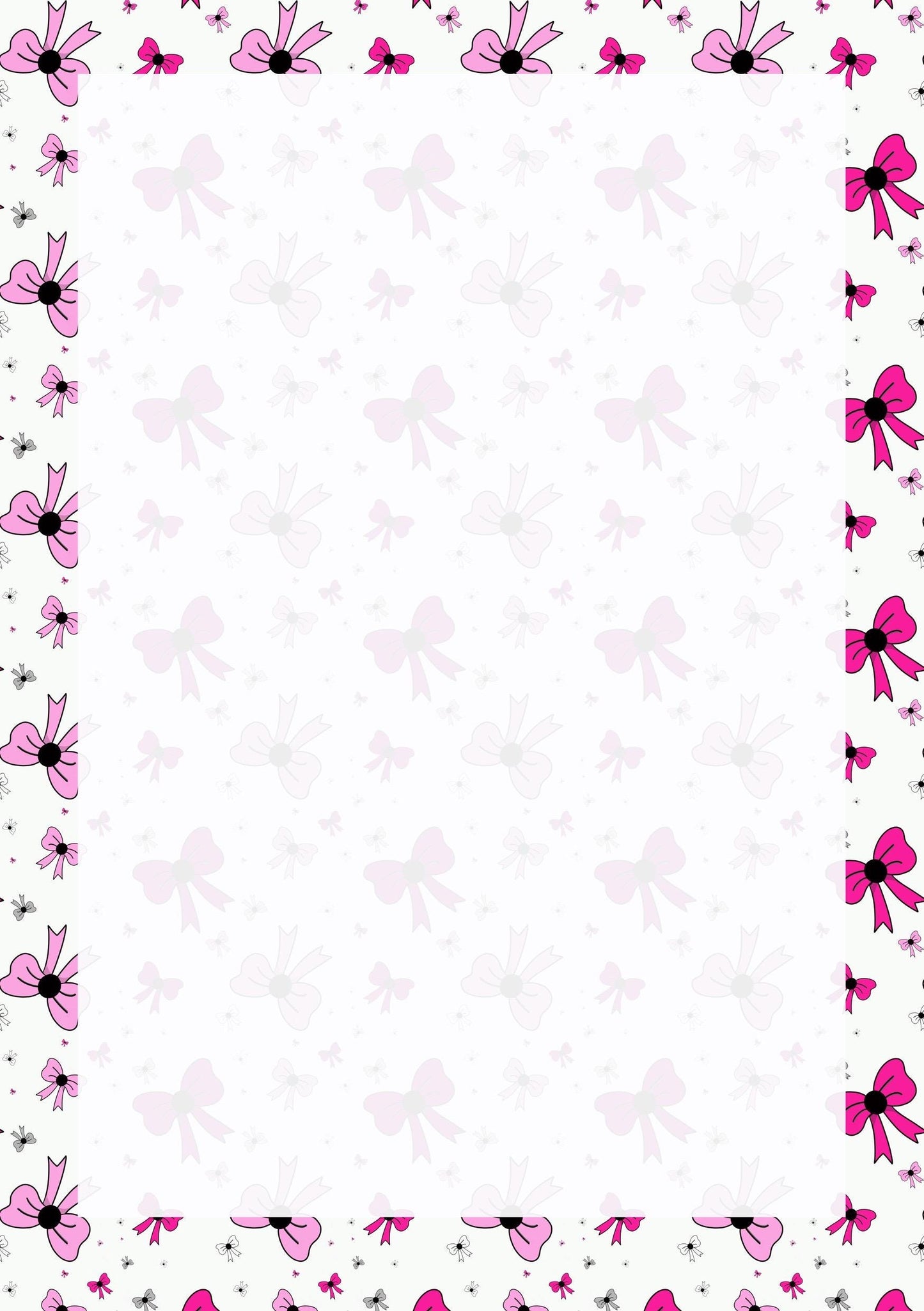 Pink Bow Planner Inserts – 50-Pack Blank / To-Do Pages  / Undated Planner Pages | Cute Stationery