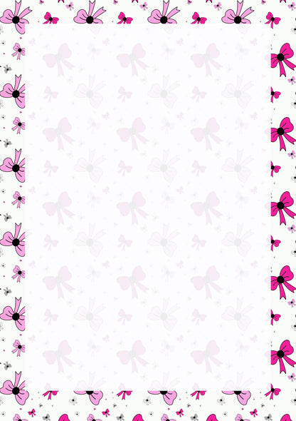 Pink Bow Planner Inserts – 50-Pack Blank / To-Do Pages  / Undated Planner Pages | Cute Stationery