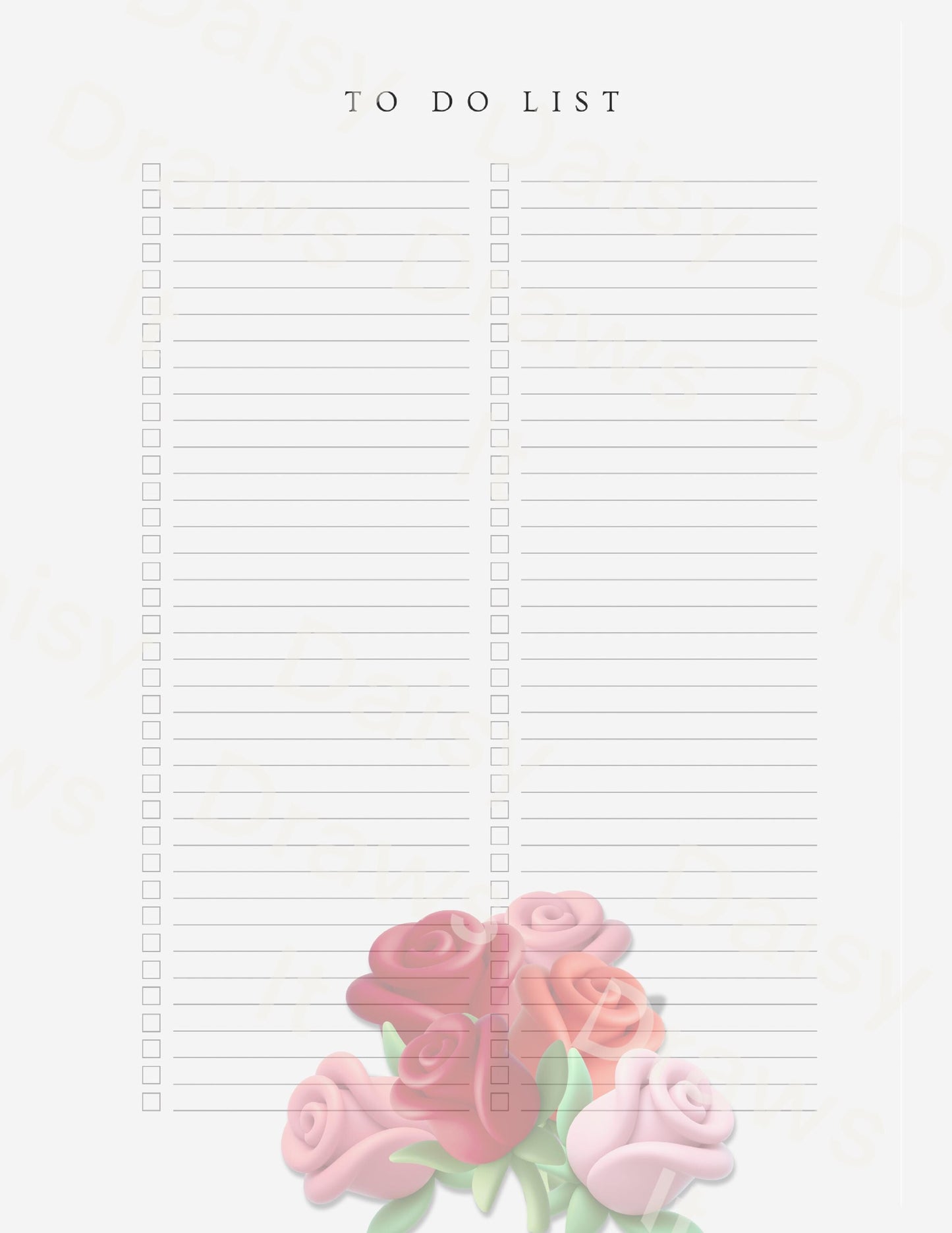 Digital Stationery for iPad | Notability & GoodNotes | Red Rose Cartoon | Digital Notes | Printable iPad Planner Pages | Instant Download