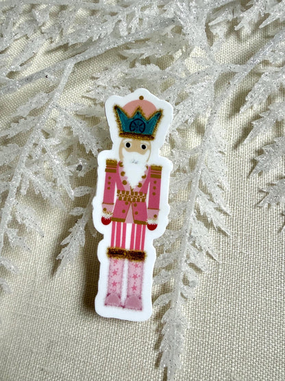 Pink nutcracker sticker - 3 inches tall x 1.06 inches wide