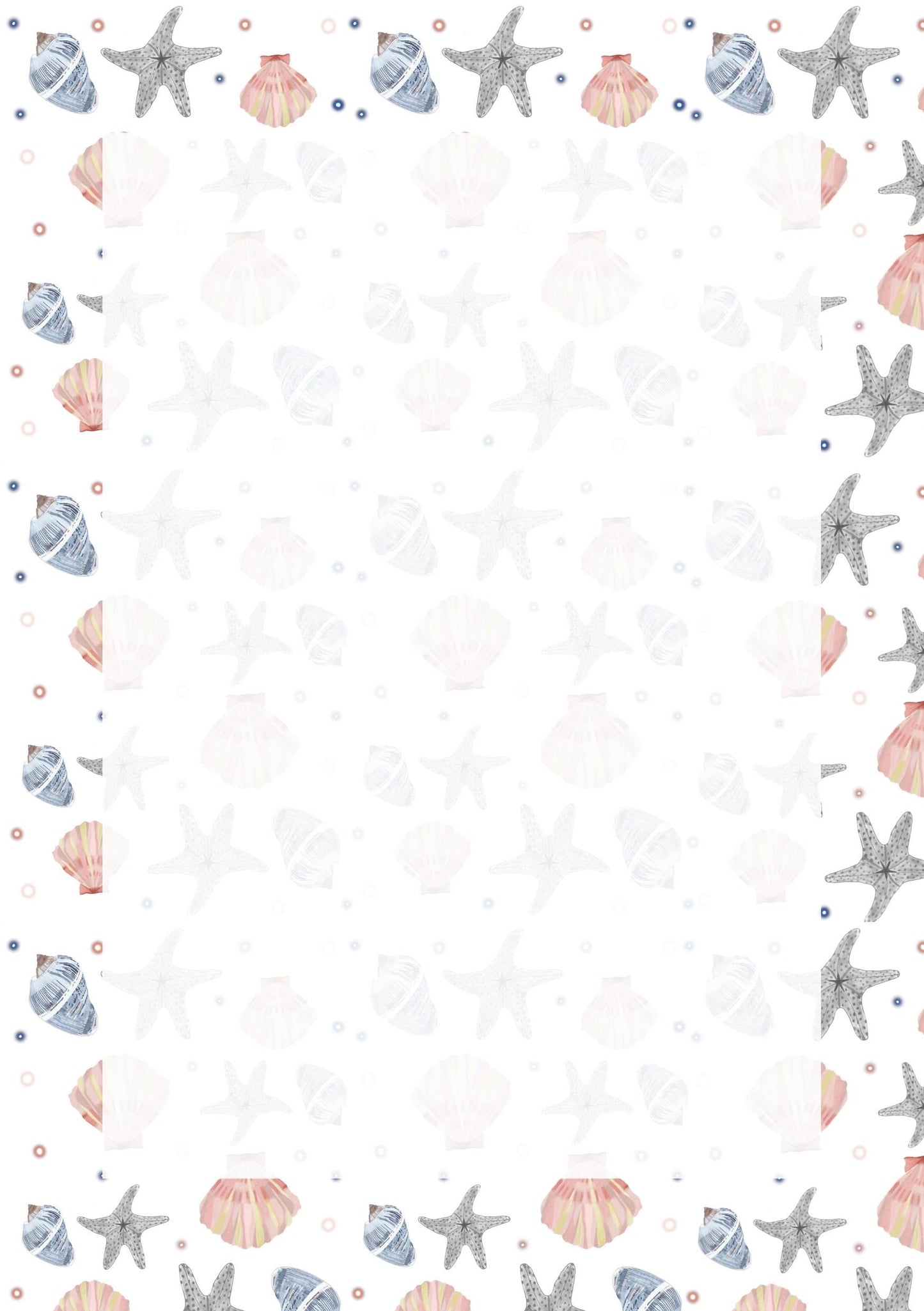 Seashells A5 Planner/ Notepad Inserts - pack of 25