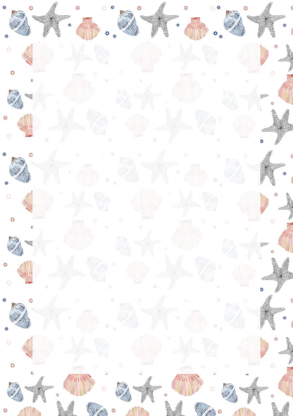 Seashells A5 Planner/ Notepad Inserts - pack of 25