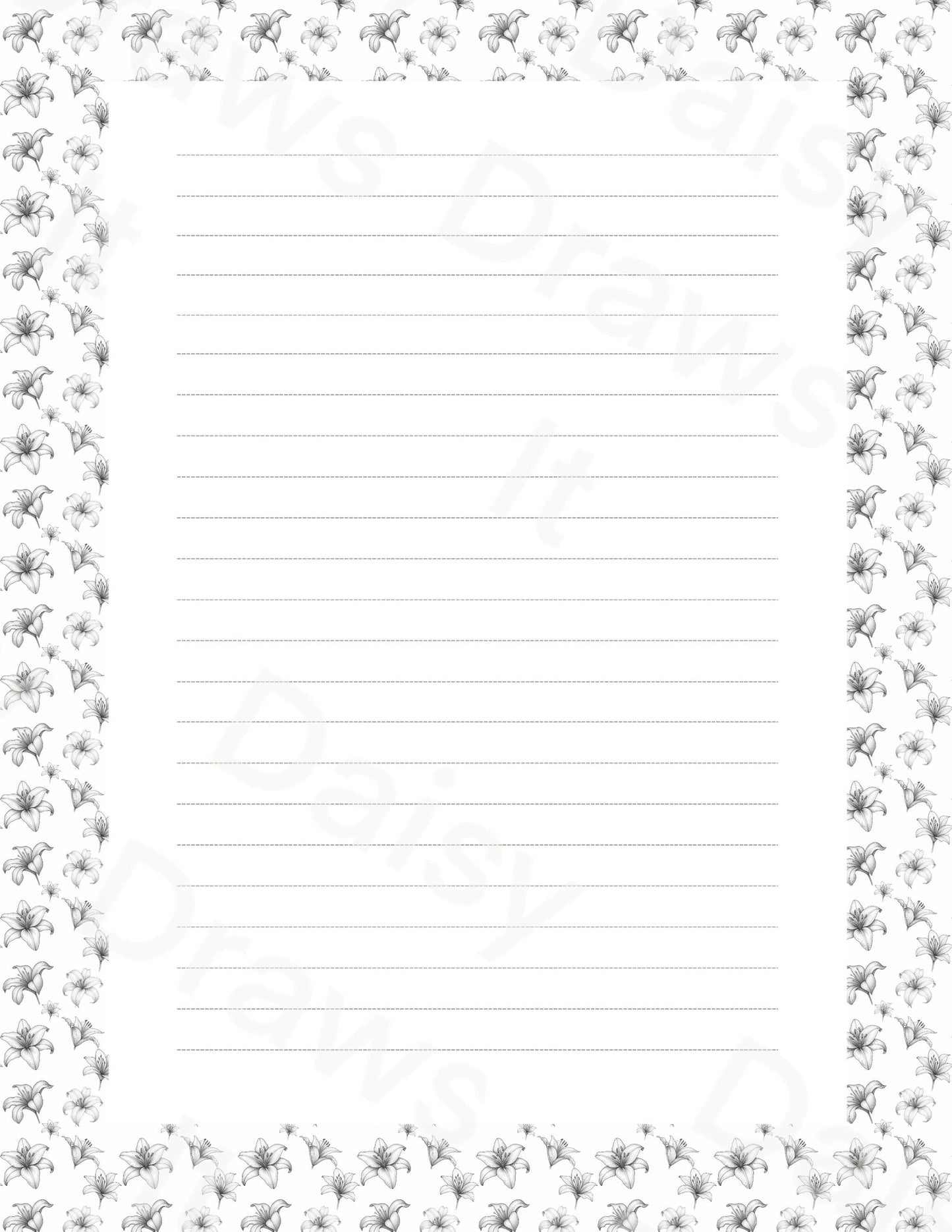 Black & White Lillies Printable Planner | Instant Download
