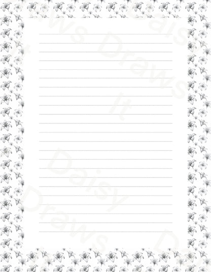 Black & White Lillies Printable Planner | Instant Download