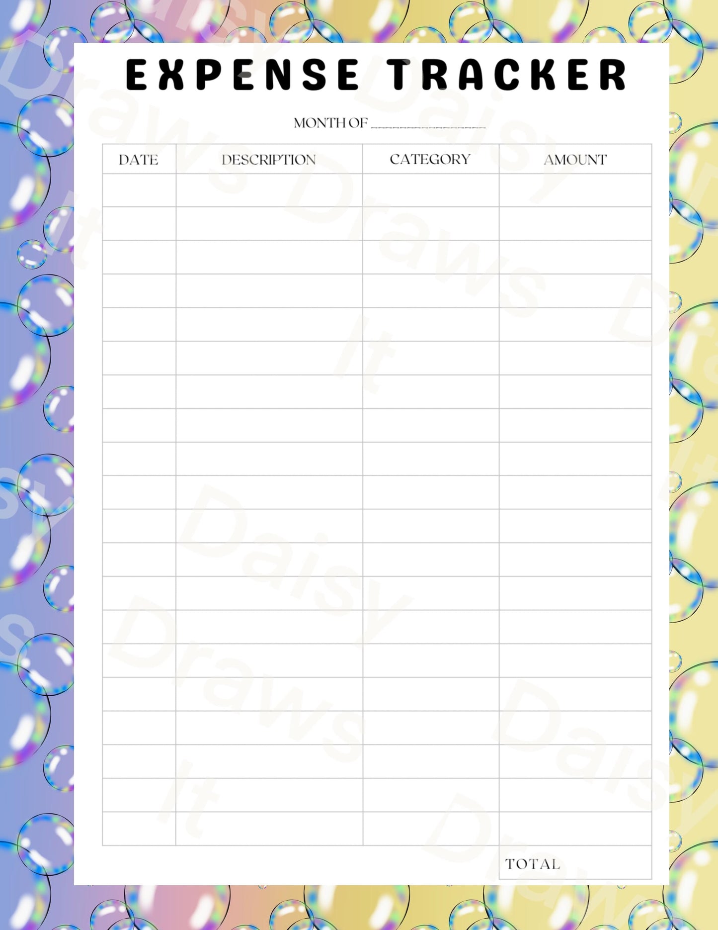 Digital Stationery for iPad | Notability & GoodNotes | Bubbles | Digital Notes | Printable iPad Planner Pages | Instant Download