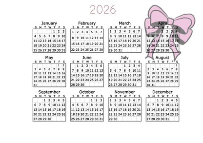 Pink Bows Planner Inserts – To-Do, Blank (50-Pack)