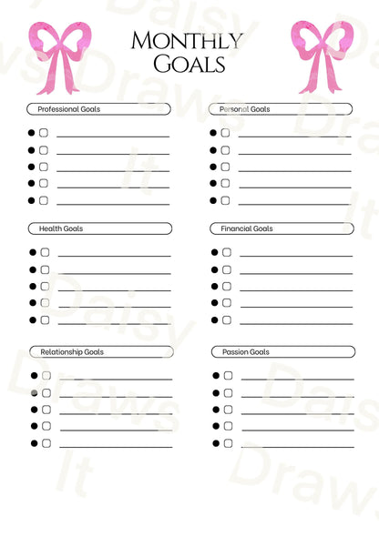 Printable Monthly Planner | To Do List & Weekly Planner | Minimal Planner Pages | Printable Organization Sheet | Instant Download