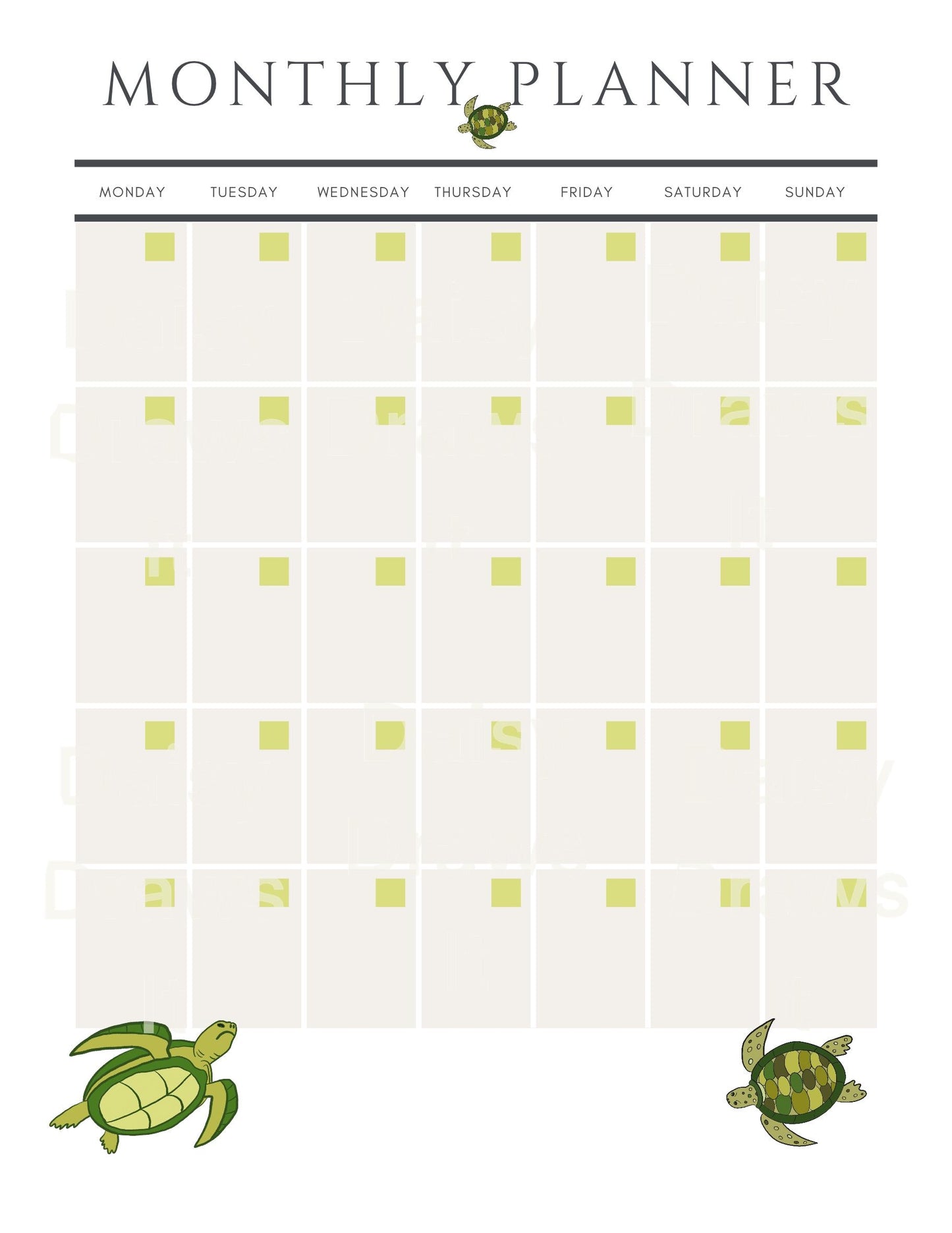 🐢 A5 Turtle Planner Inserts – 6-Hole | 35-Page Bundle | Double-Sided