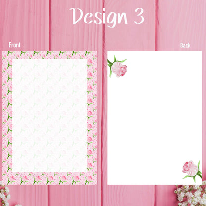 Pink Rose Planner Inserts – 42 Pack Blank / To-Do Pages / Undated Planner Pages / Cute Floral Stationery