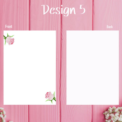 Pink Rose Planner Inserts – 42 Pack Blank / To-Do Pages / Undated Planner Pages / Cute Floral Stationery