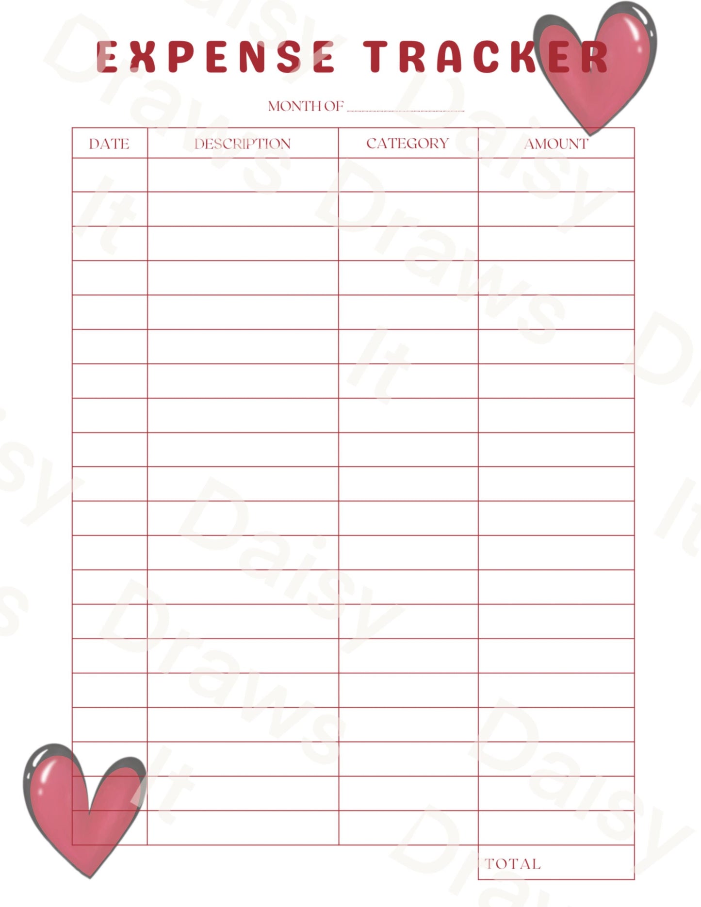 Hearts Digital Stationery for iPad - Notability & GoodNotes Paper Pack - Printable Planner Pages - Instant Download - 8 Designs