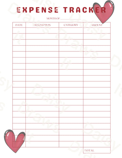 Hearts Digital Stationery for iPad - Notability & GoodNotes Paper Pack - Printable Planner Pages - Instant Download - 8 Designs