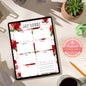 Digital Stationery for iPad | Notability & GoodNotes | Red Rose Cartoon | Digital Notes | Printable iPad Planner Pages | Instant Download