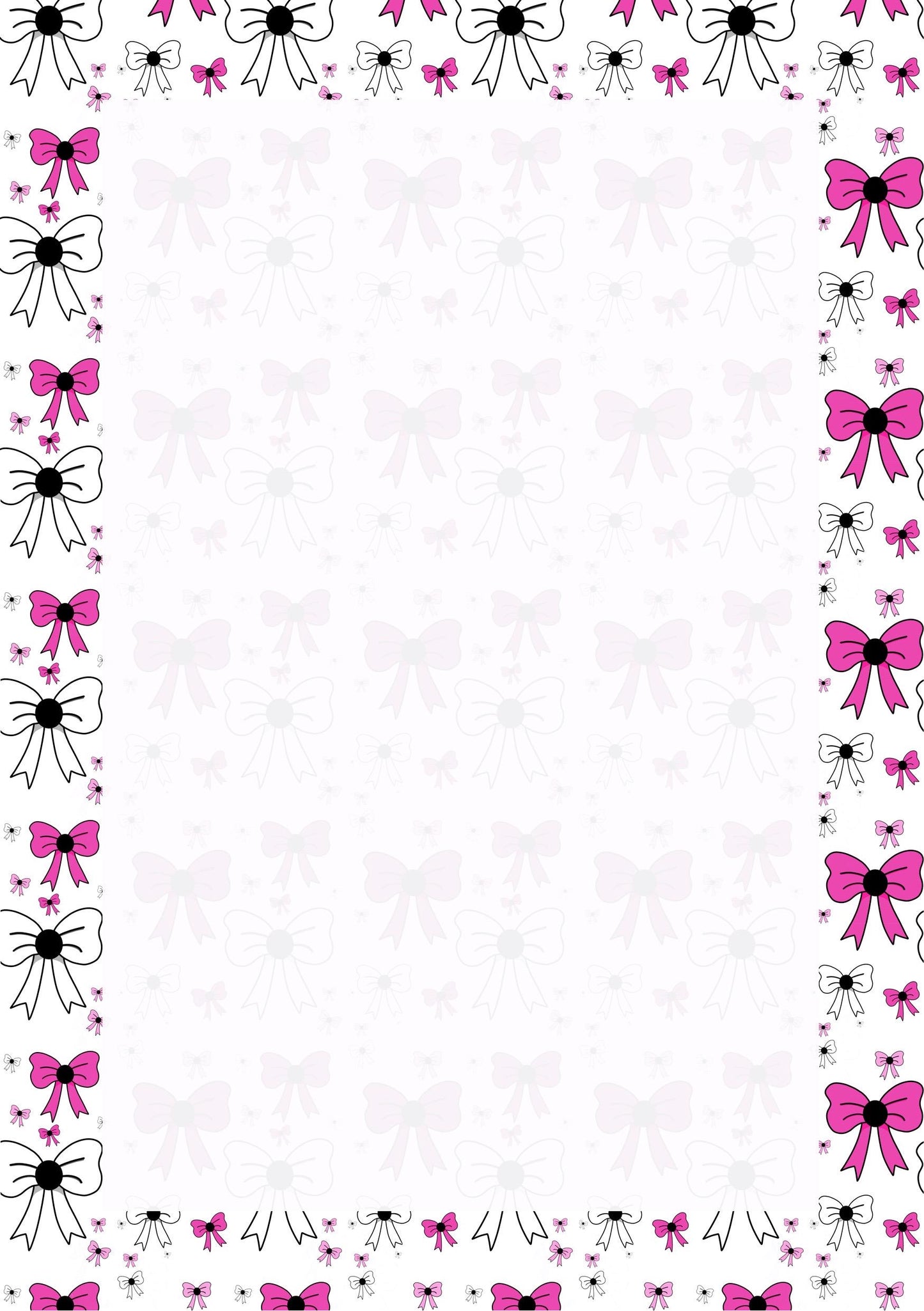 Pink Bow Planner Inserts – 50-Pack Blank / To-Do Pages  / Undated Planner Pages | Cute Stationery