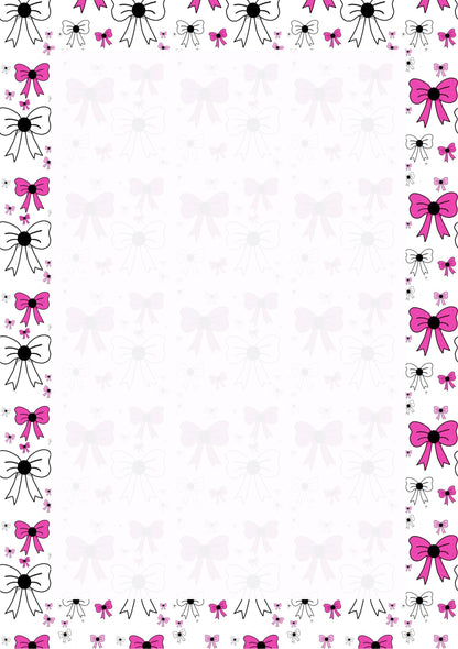 Pink Bow Planner Inserts – 50-Pack Blank / To-Do Pages  / Undated Planner Pages | Cute Stationery