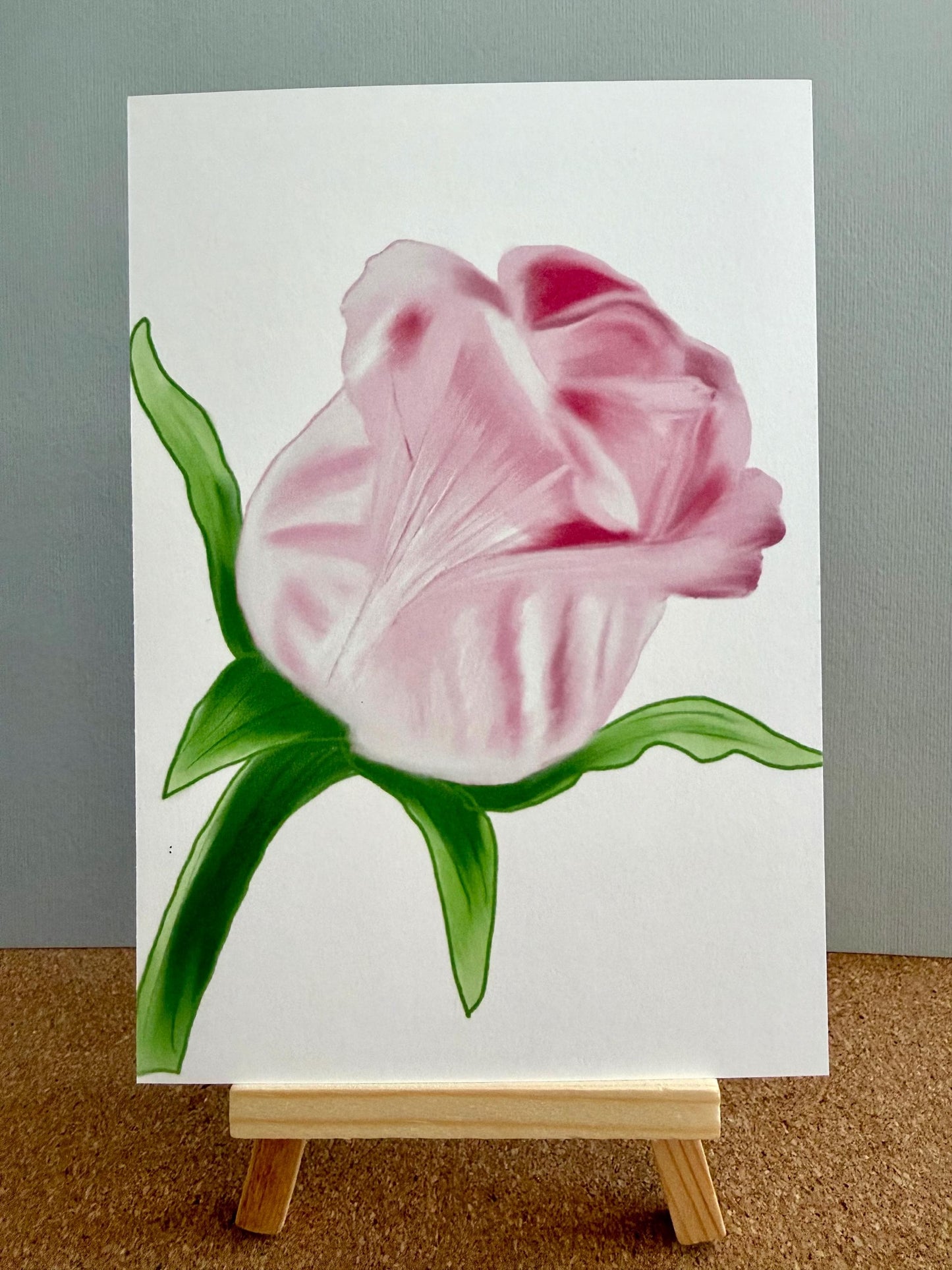 Pink Rose Floral Art Print – Matte Cardstock Wall Art | Bedroom, Nursery & Living Room Decor | Ready-to-Frame Artwork