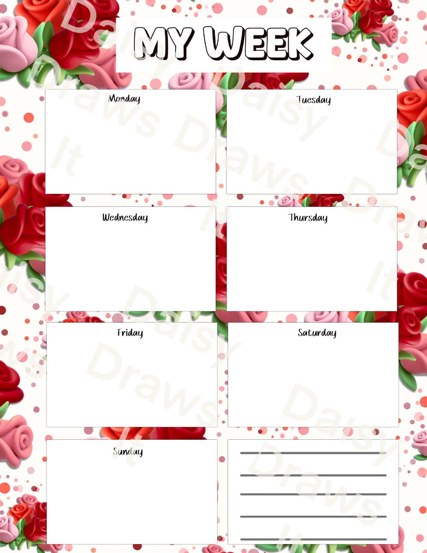 🌹 Rose Garden A5 Planner Insert Bundle (42 Pages)