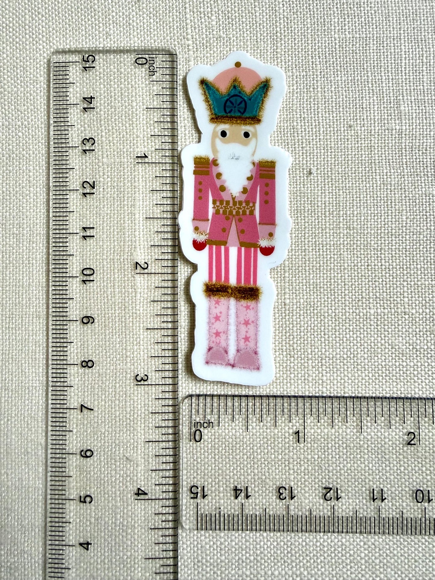 Pink nutcracker sticker - 3 inches tall x 1.06 inches wide