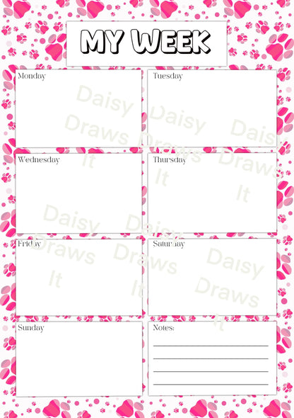 Digital Stationery for iPad | Notability & GoodNotes Paper Pack | Cute puppy Digital Notes | Printable iPad Planner Pages | Instant Download