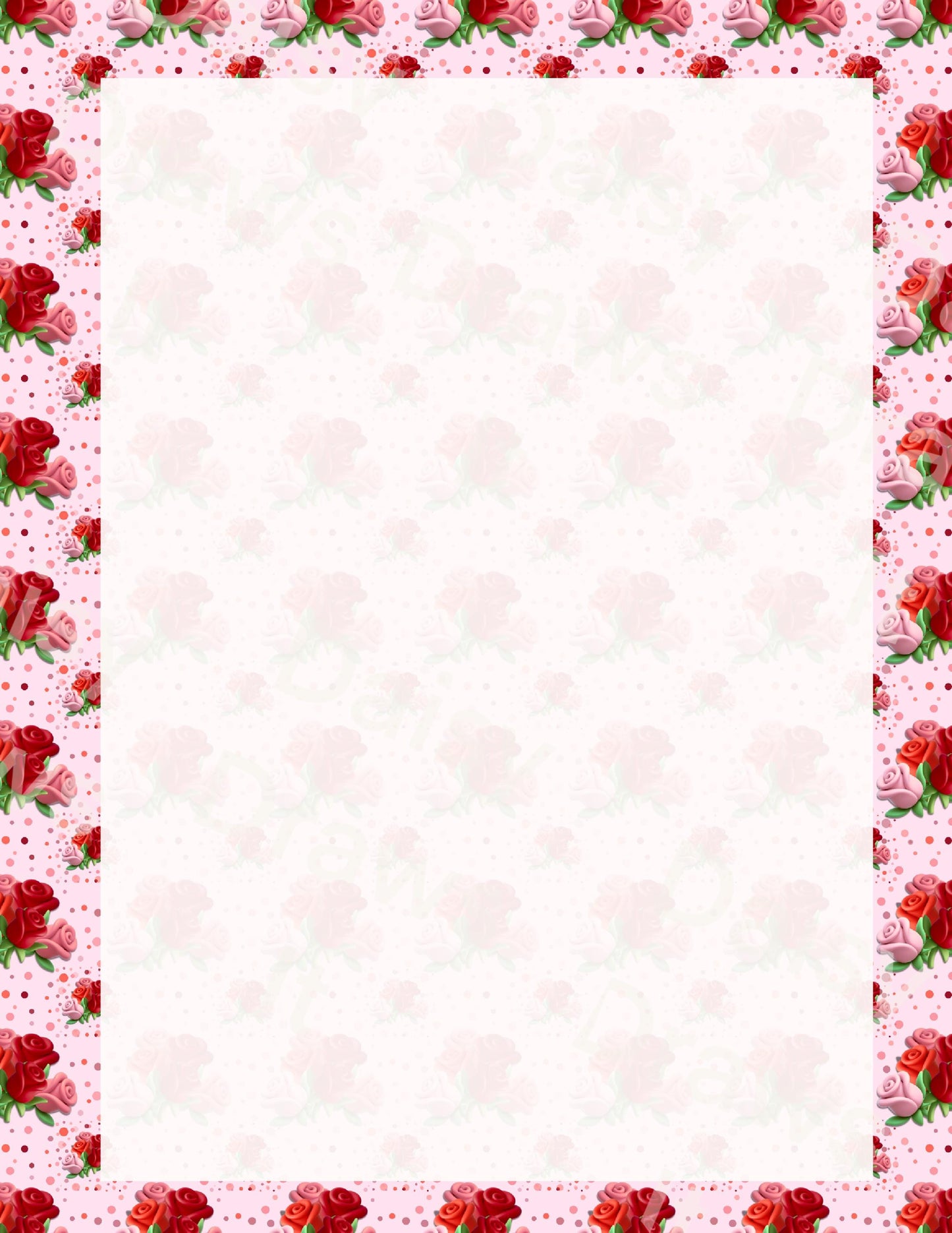 Digital Stationery for iPad | Notability & GoodNotes | Red Rose Cartoon | Digital Notes | Printable iPad Planner Pages | Instant Download