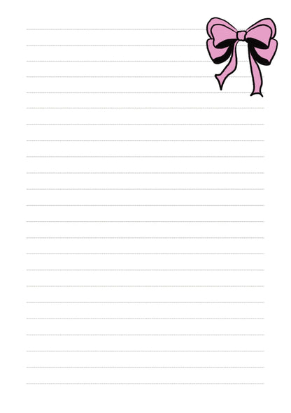 Pink Bow Planner Inserts – 50-Pack Blank / To-Do Pages  / Undated Planner Pages | Cute Stationery