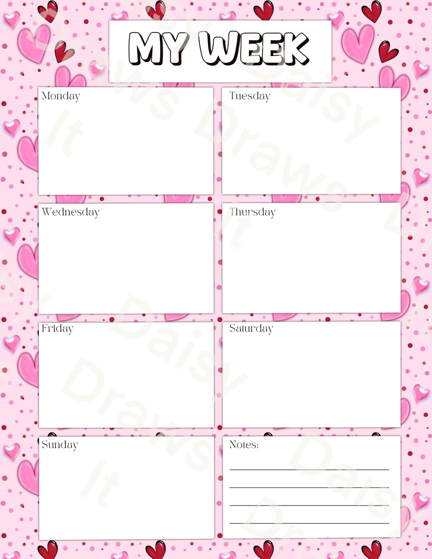 Hearts Digital Stationery for iPad - Notability & GoodNotes Paper Pack - Printable Planner Pages - Instant Download - 8 Designs