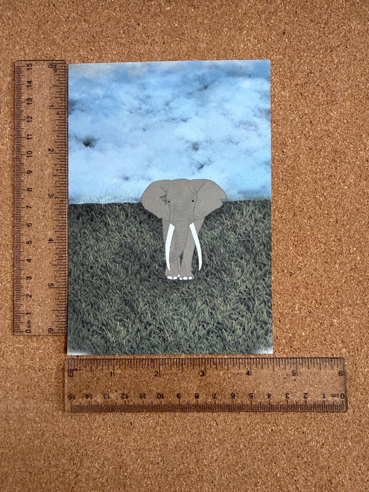 Original Art -  Elephants of Kenya . [ 4.5 x 6.5  ] cardstock : perfect for gallery wall for home or office decor !