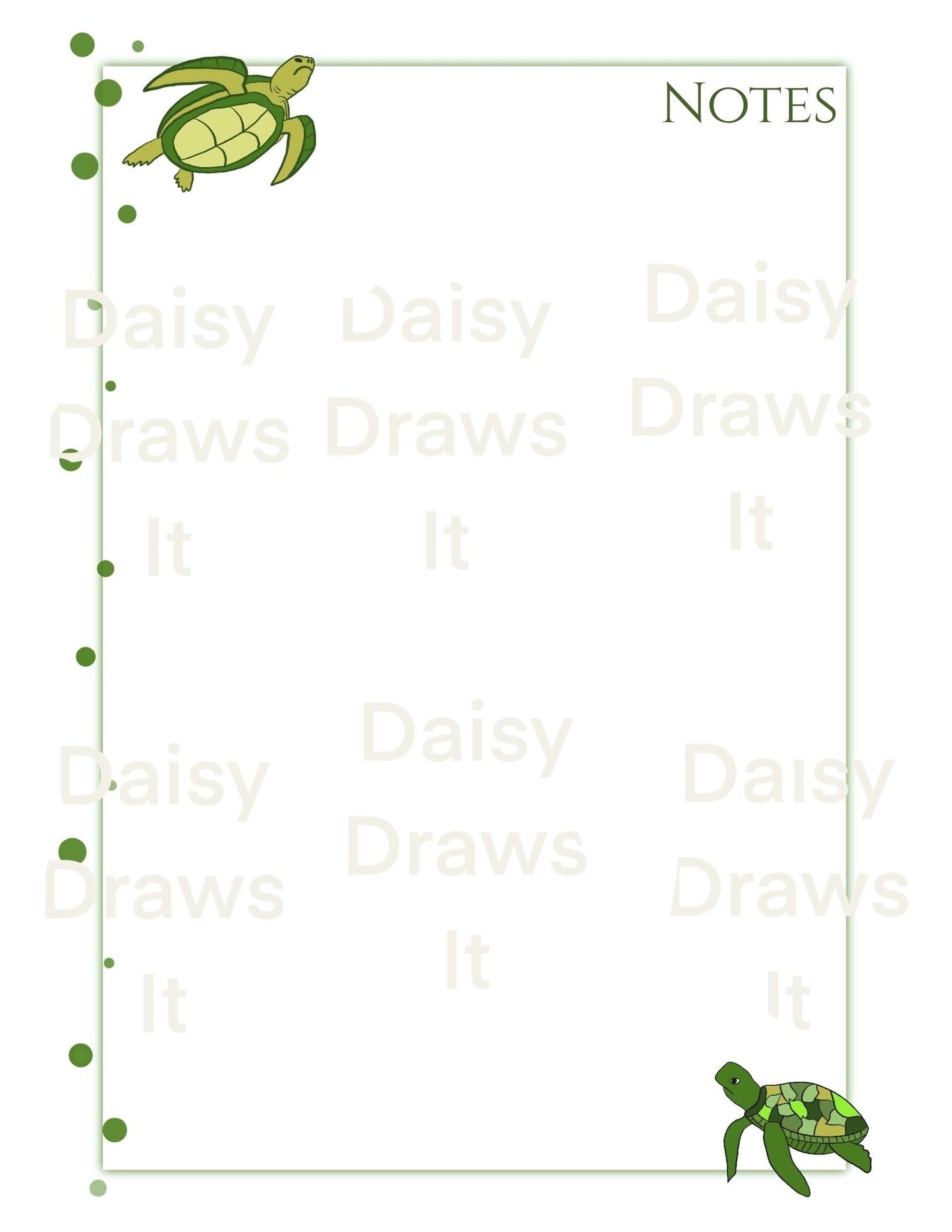 🐢 A5 Turtle Planner Inserts – 6-Hole | 35-Page Bundle | Double-Sided