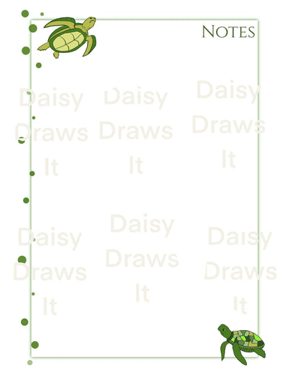 🐢 A5 Turtle Planner Inserts – 6-Hole | 35-Page Bundle | Double-Sided