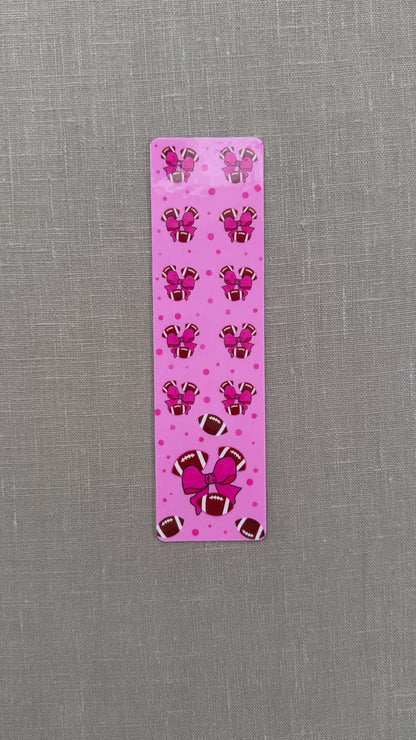 Football Season Pink Bookmark